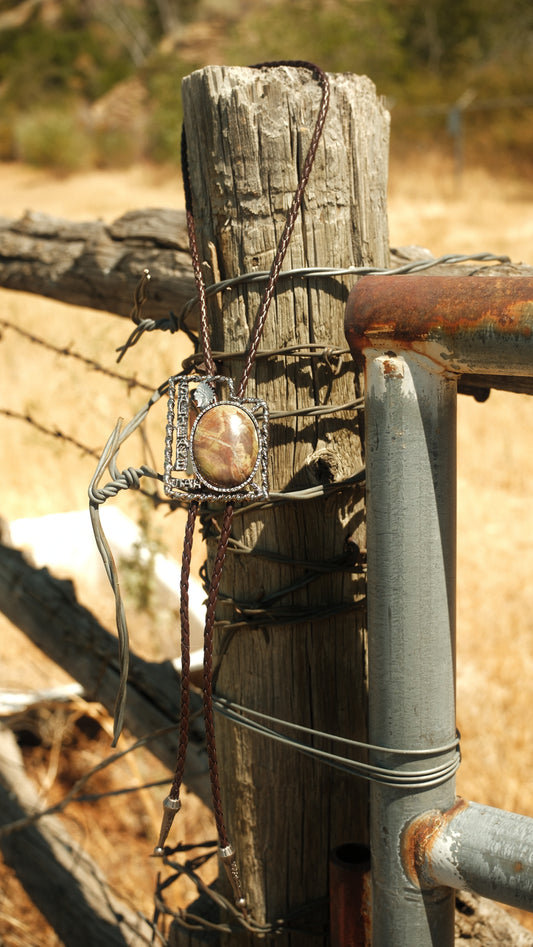 99 Rhyolite Jasper Bolo Tie - “The Beehive State”