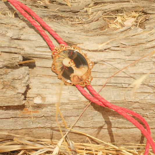 359 Skeleton Cameo Bolo Tie- “Dead Romance”