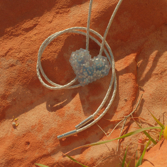 152 Resin Heart Bolo Tie - “Pixel Hearts”