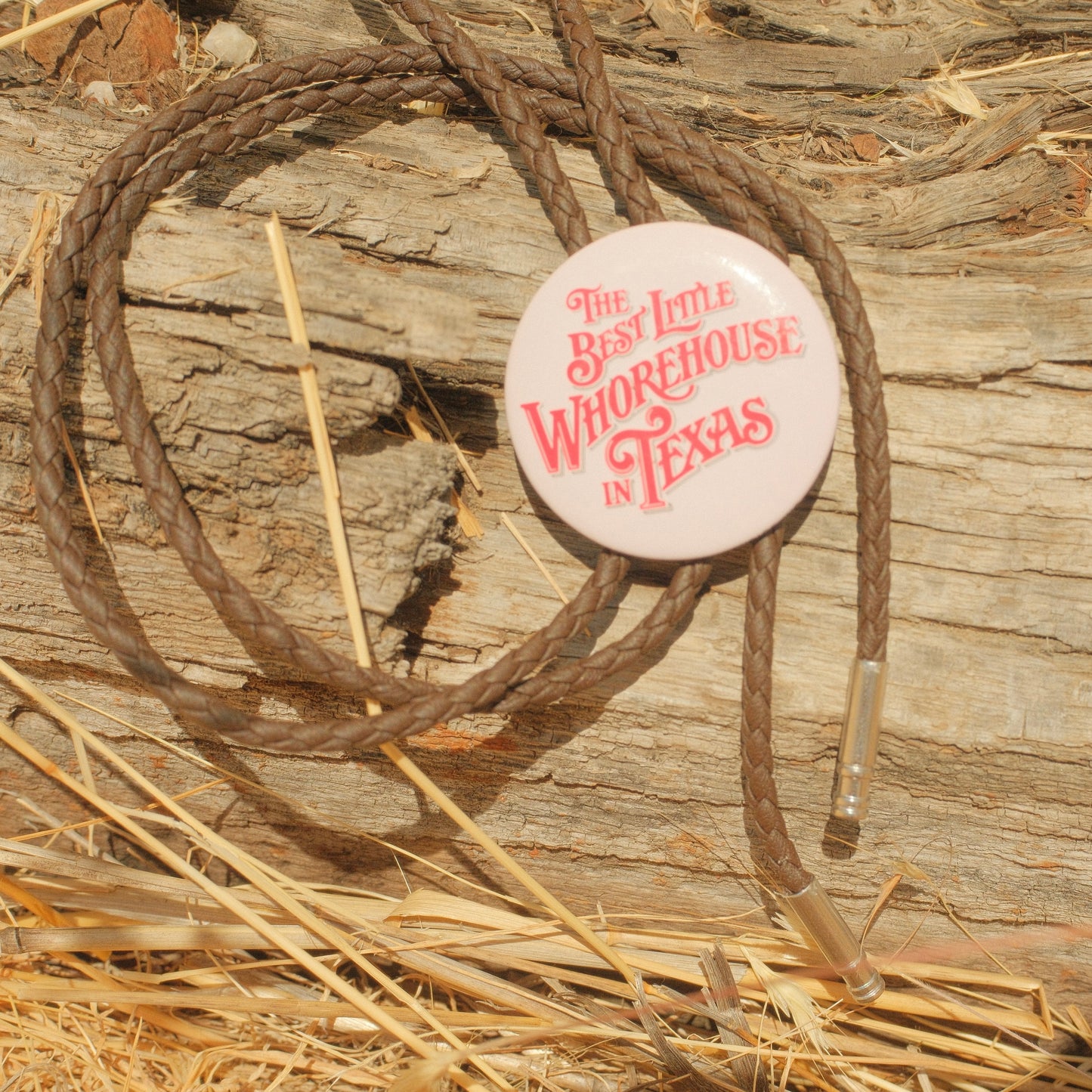 387 1982 Vintage Button Bolo Tie - “Bordello Belle”