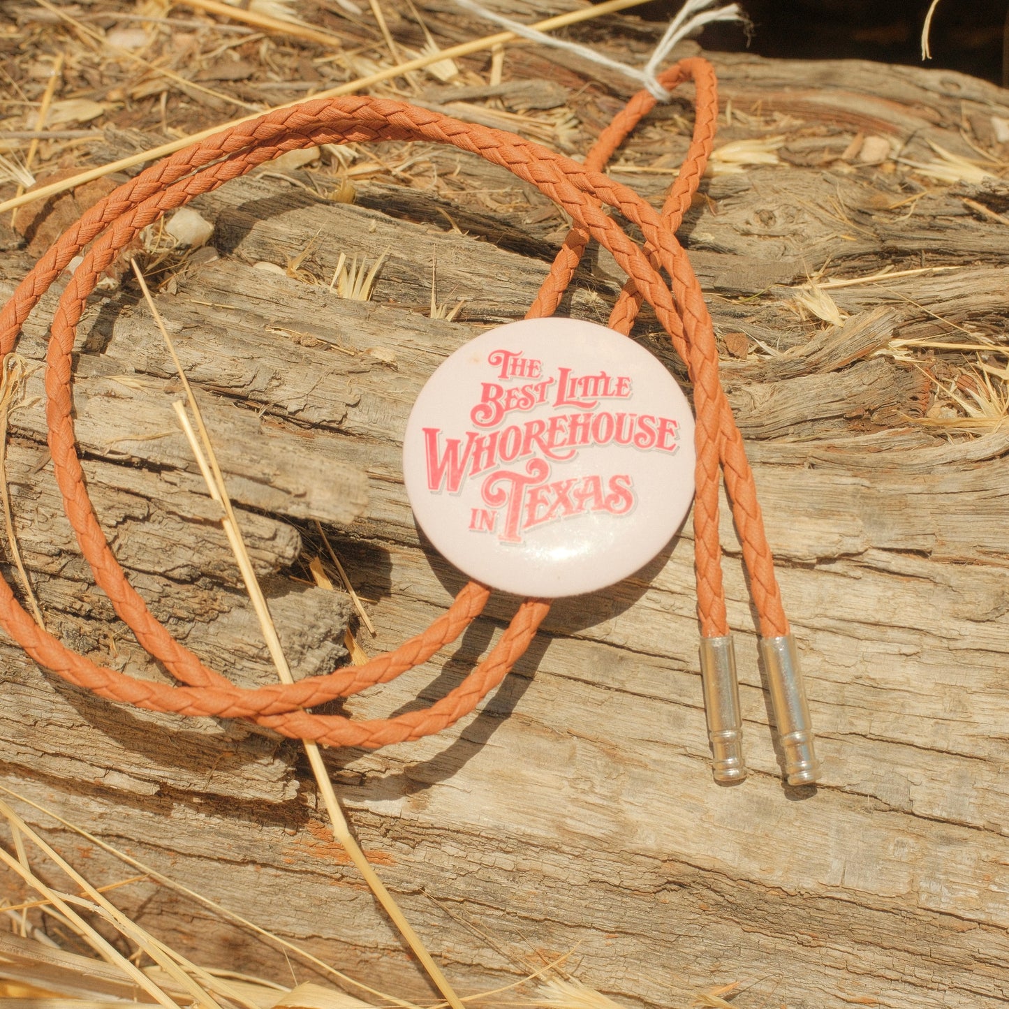 387 1982 Vintage Button Bolo Tie - “Bordello Belle”