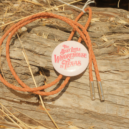 387 1982 Vintage Button Bolo Tie - “Bordello Belle”