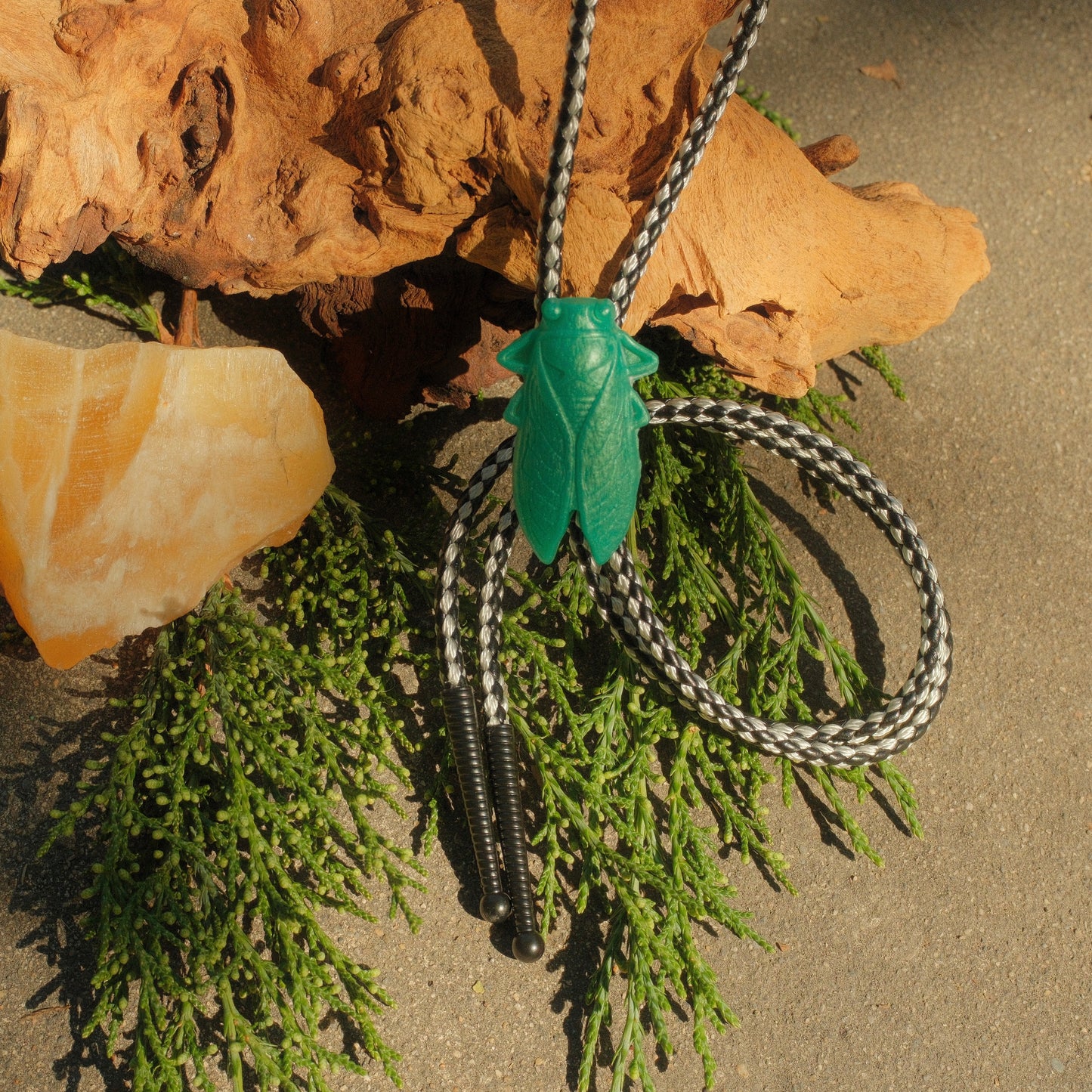 155 Resin Cicada Bolo Tie - “Teal Swarm”