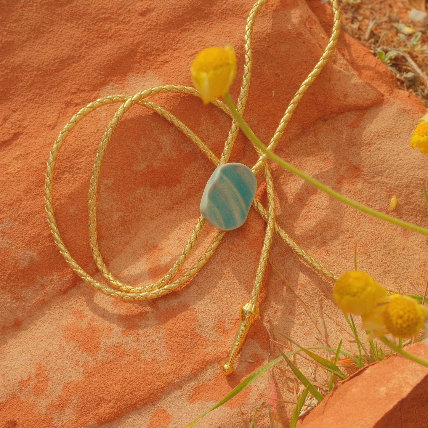 209 Hand-thrown Ceramic Bolo Tie - “Blue Stillwater”