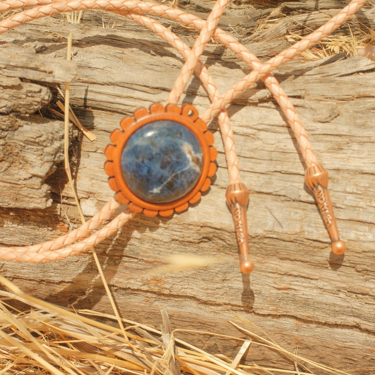 403 Sodalite Bolo Tie - “Cottonwood Creek”