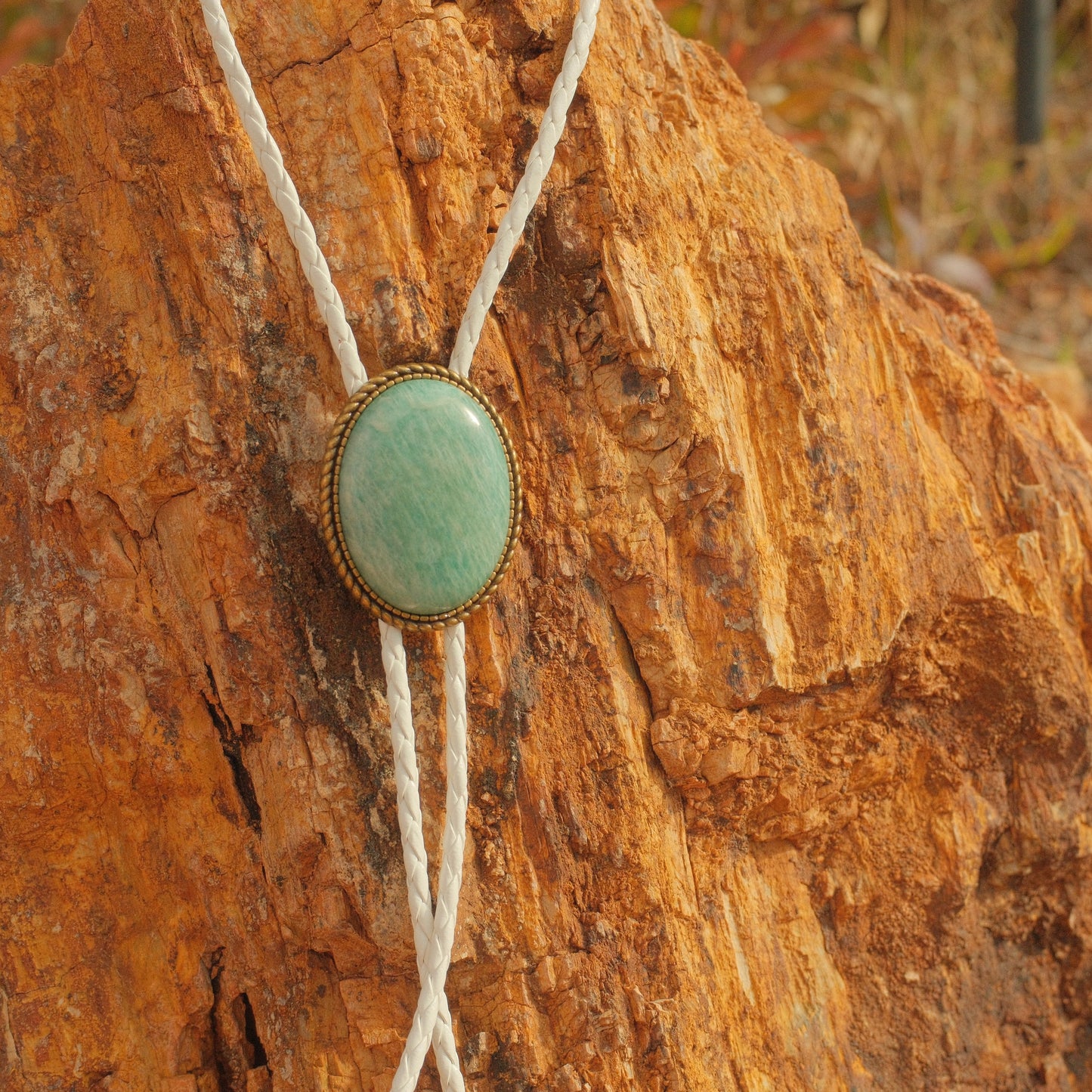 217 Amazonite Bolo Tie - “Juniper Brass”