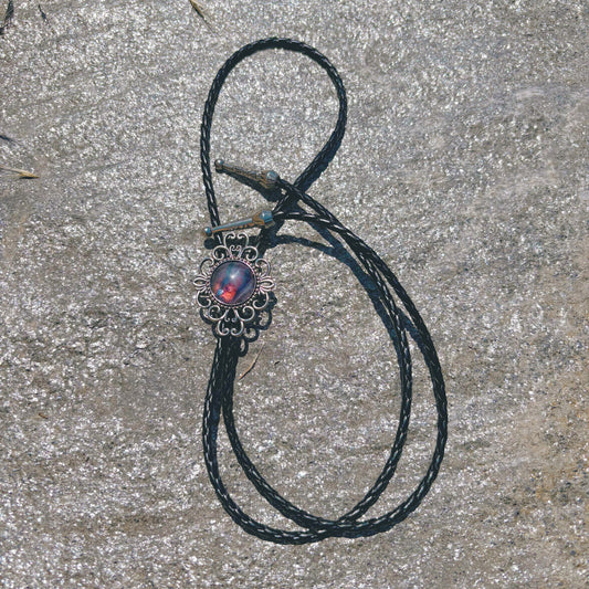 Rainbow Fluorite Bolo Tie - “Agua Verde”