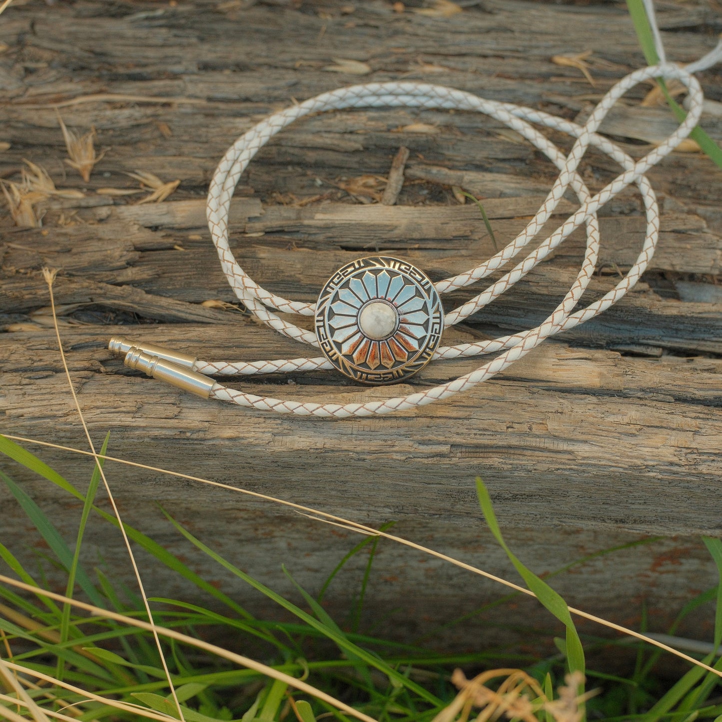 25 Howlite Bolo Tie - “Milk Teeth”