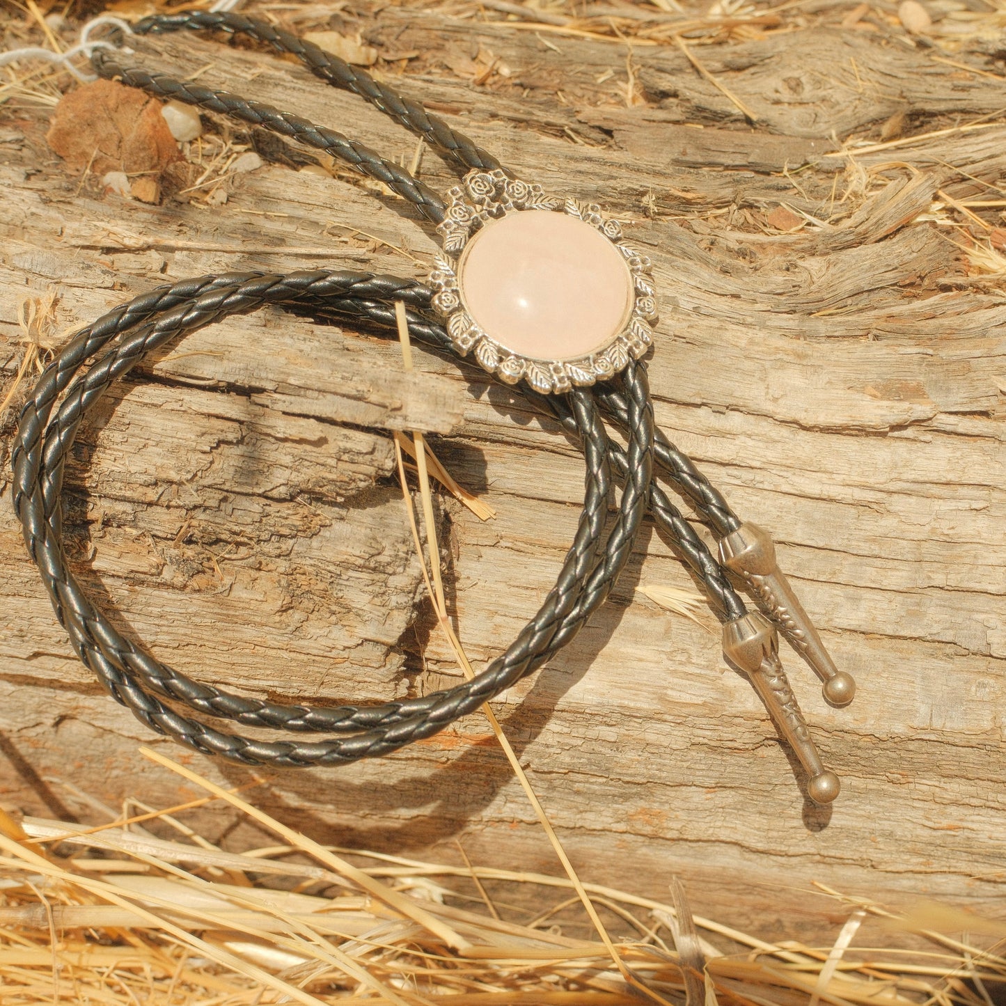 367 Rose Quartz Bolo Tie - “Pink Motel”