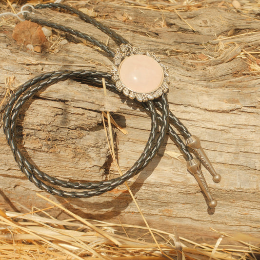 367 Rose Quartz Bolo Tie - “Pink Motel”