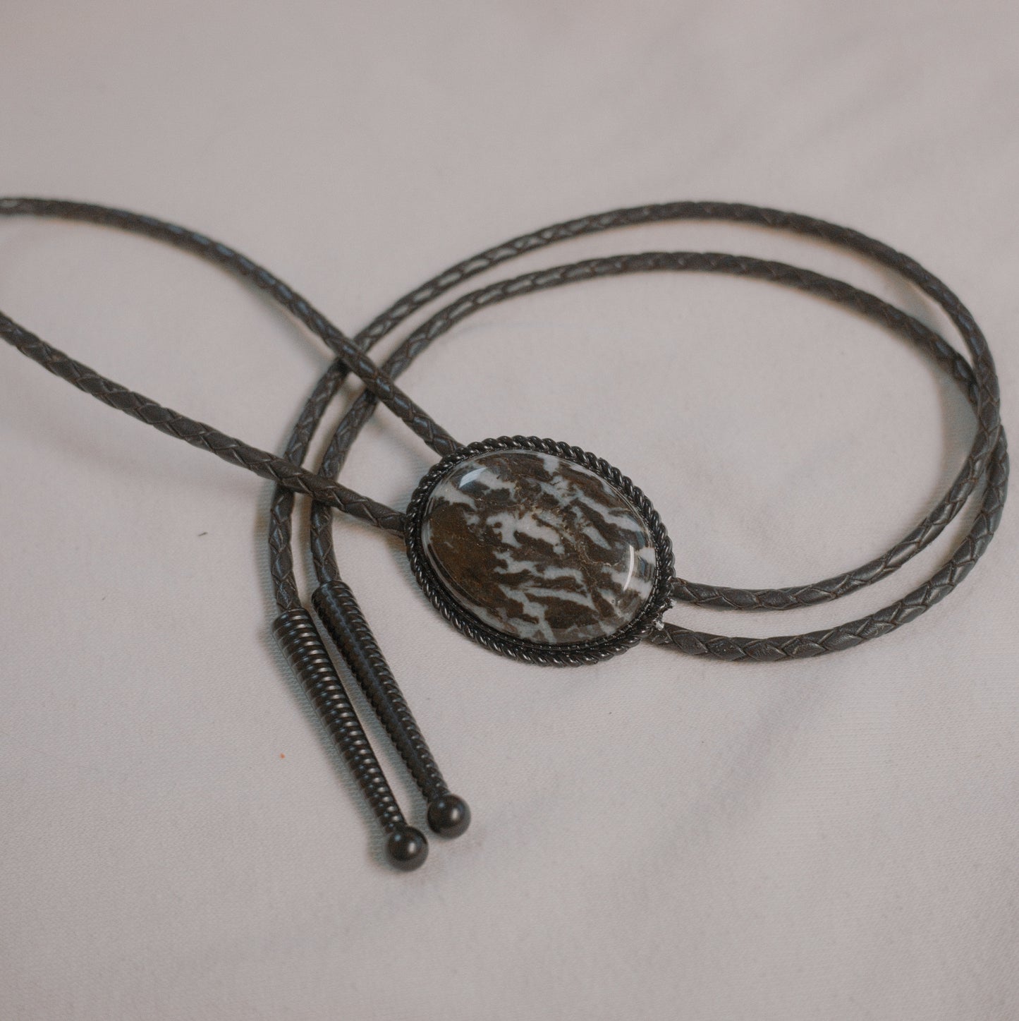 142 Zebra Jasper Bolo Tie - “Mourning Range”