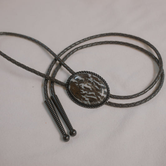 142 Zebra Jasper Bolo Tie - “Mourning Range”