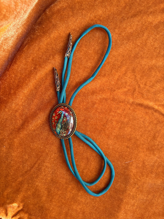 Peacock Bolo Tie - “Peacock Punk”