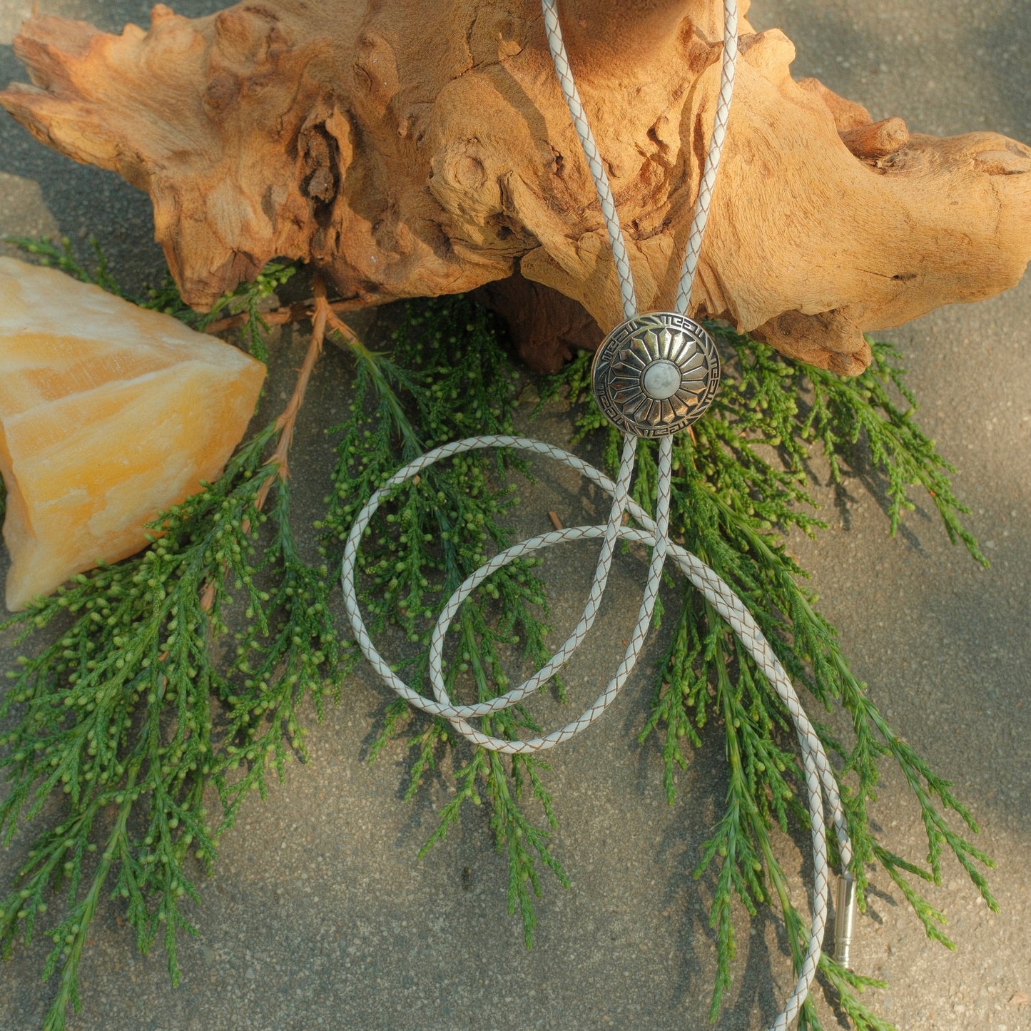 25 Howlite Bolo Tie - “Milk Teeth”