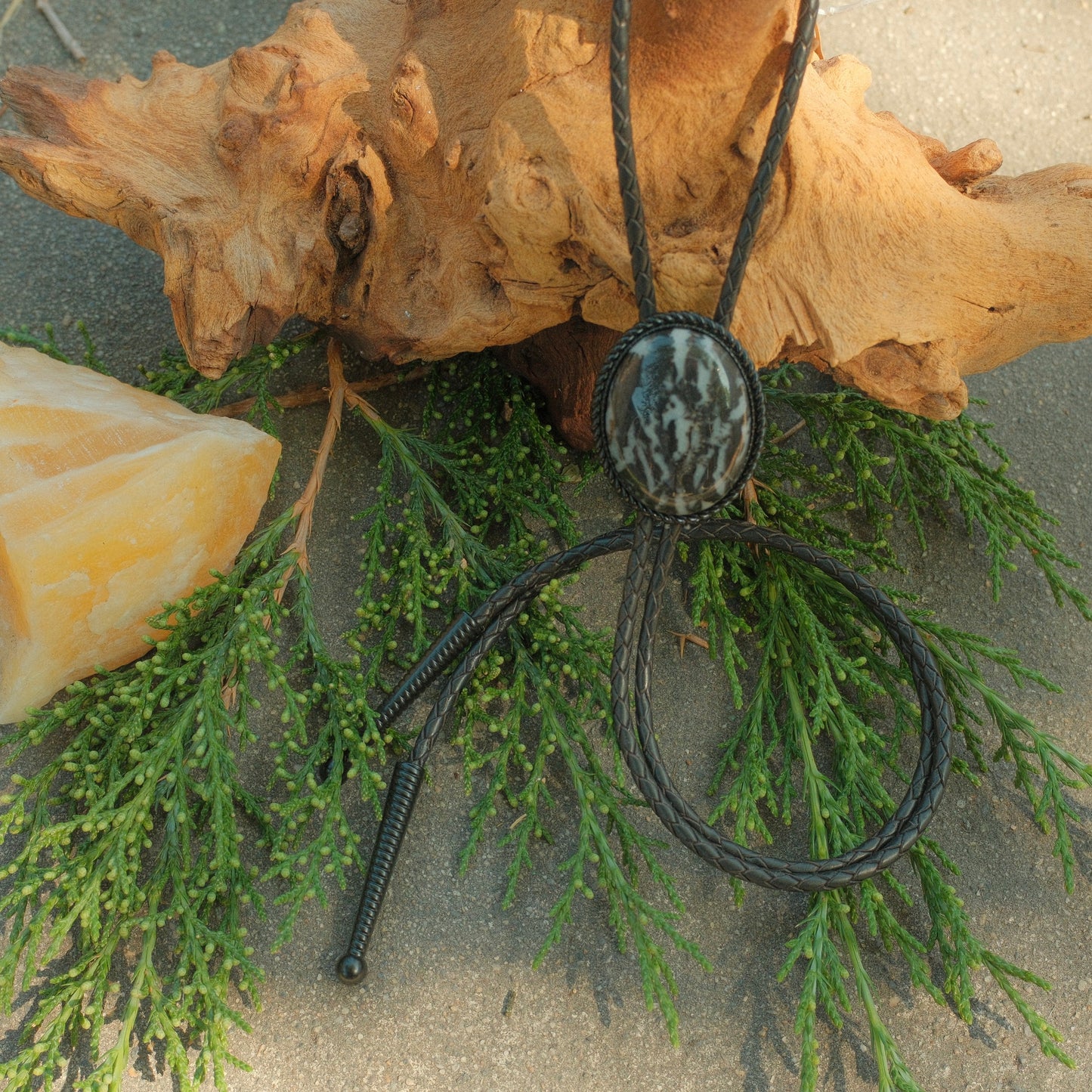 142 Zebra Jasper Bolo Tie - “Mourning Range”
