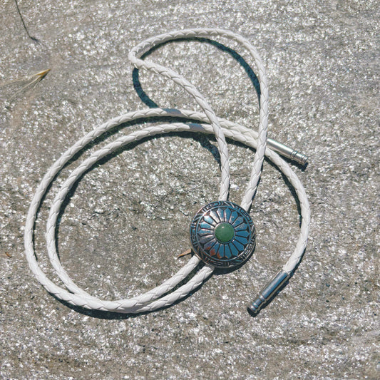 Green Fluorite Bolo Tie - “Dustland Fairytale”