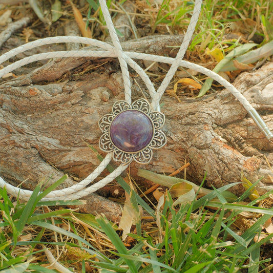 426 Purple Fluorite Bolo Tie - “Violet Bloom”