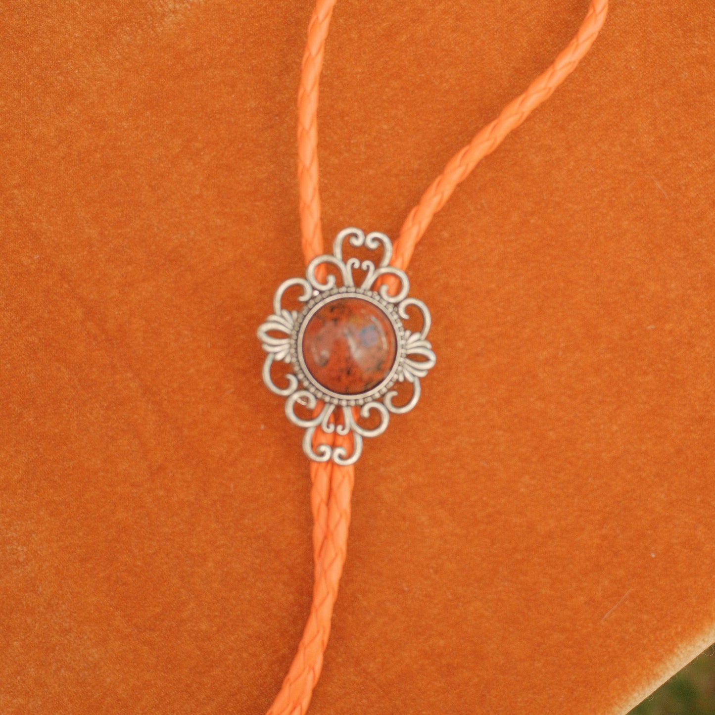 355 Mahogany Obsidian Bolo Tie - “Red Dirt Angel”
