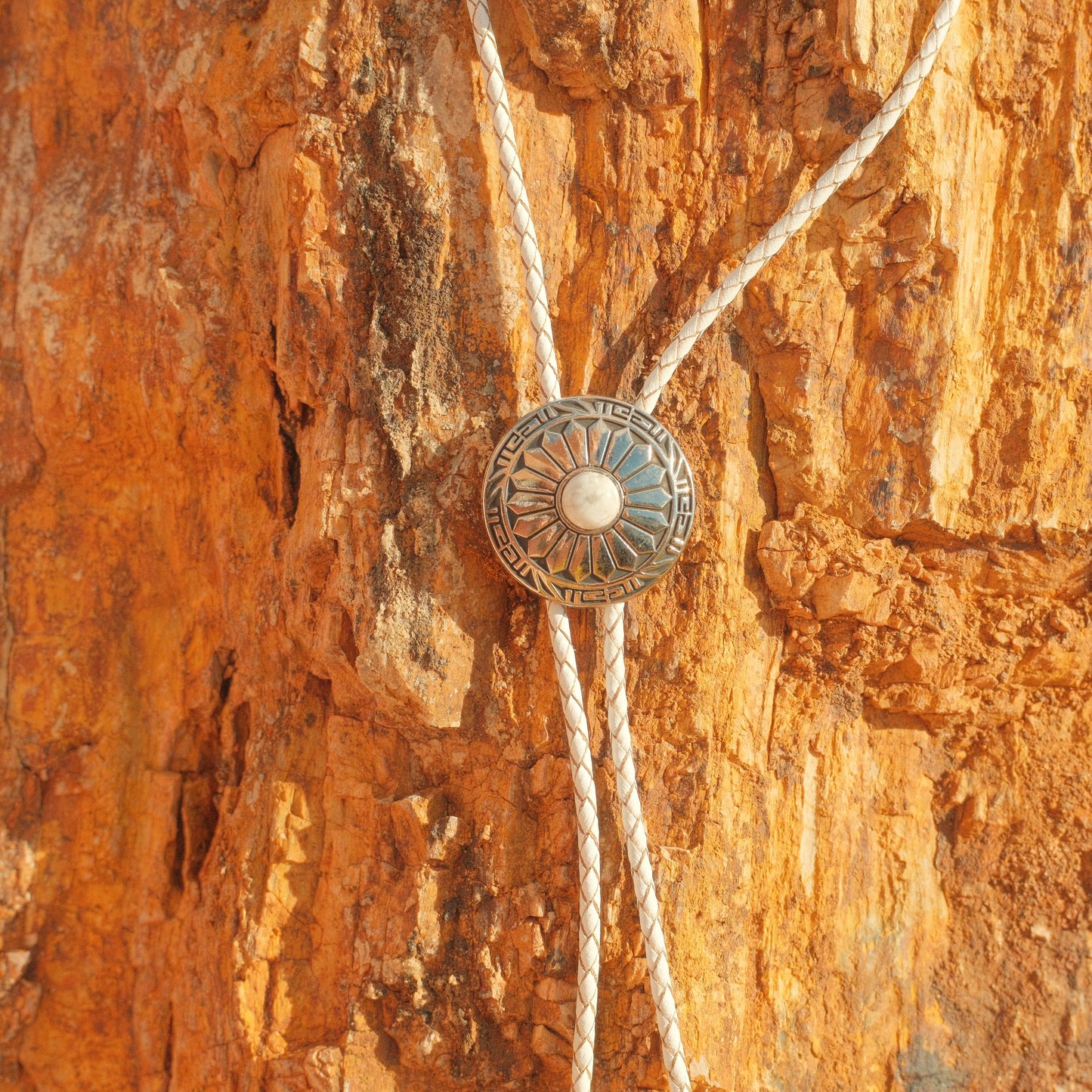 25 Howlite Bolo Tie - “Milk Teeth”