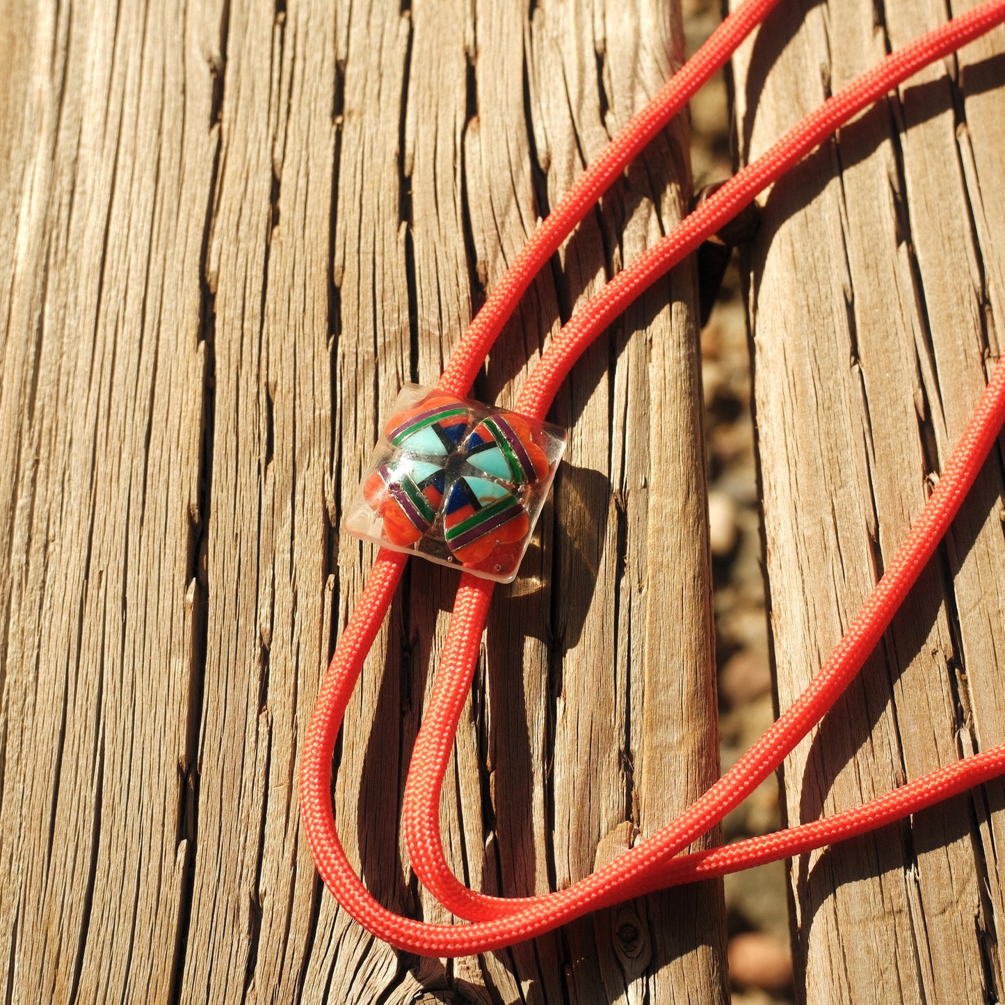 56 Resin Bolo Tie - “Southwest Hearts”