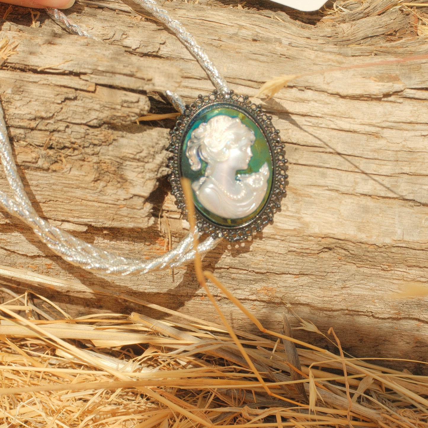 393 Iridescent Cameo Bolo Tie - “Miss Behavin’”