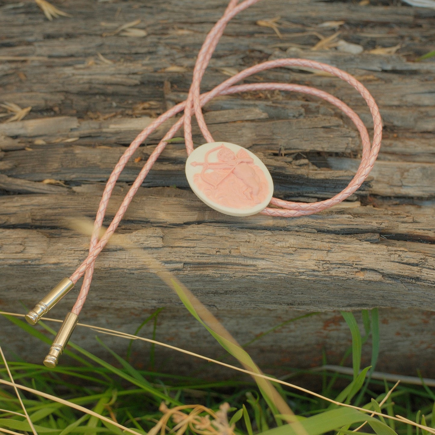 150 Vintage 1940’s Cameo Bolo Tie - “Heaven’s Blush”