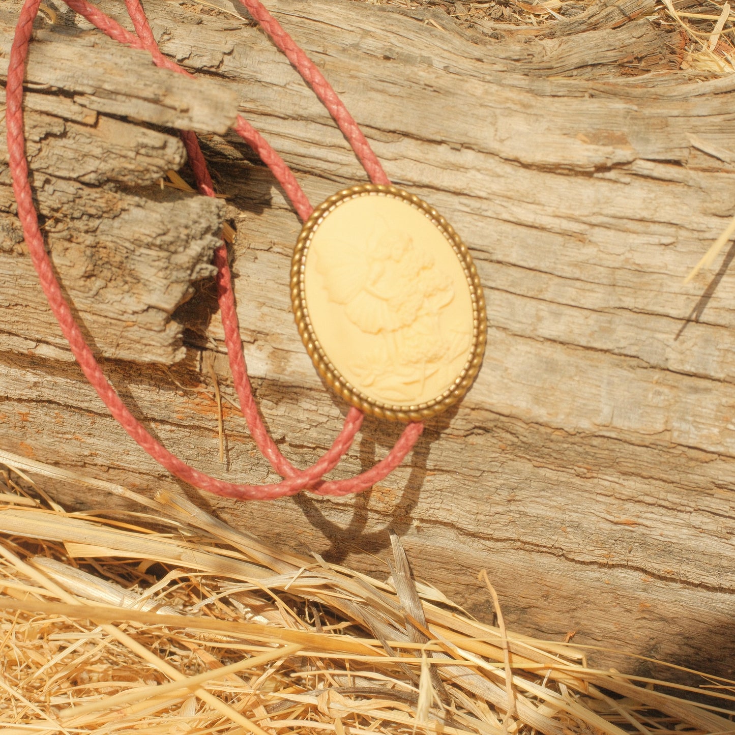 385 1940’s Cameo Bolo Tie - “Thistle & Thorn”