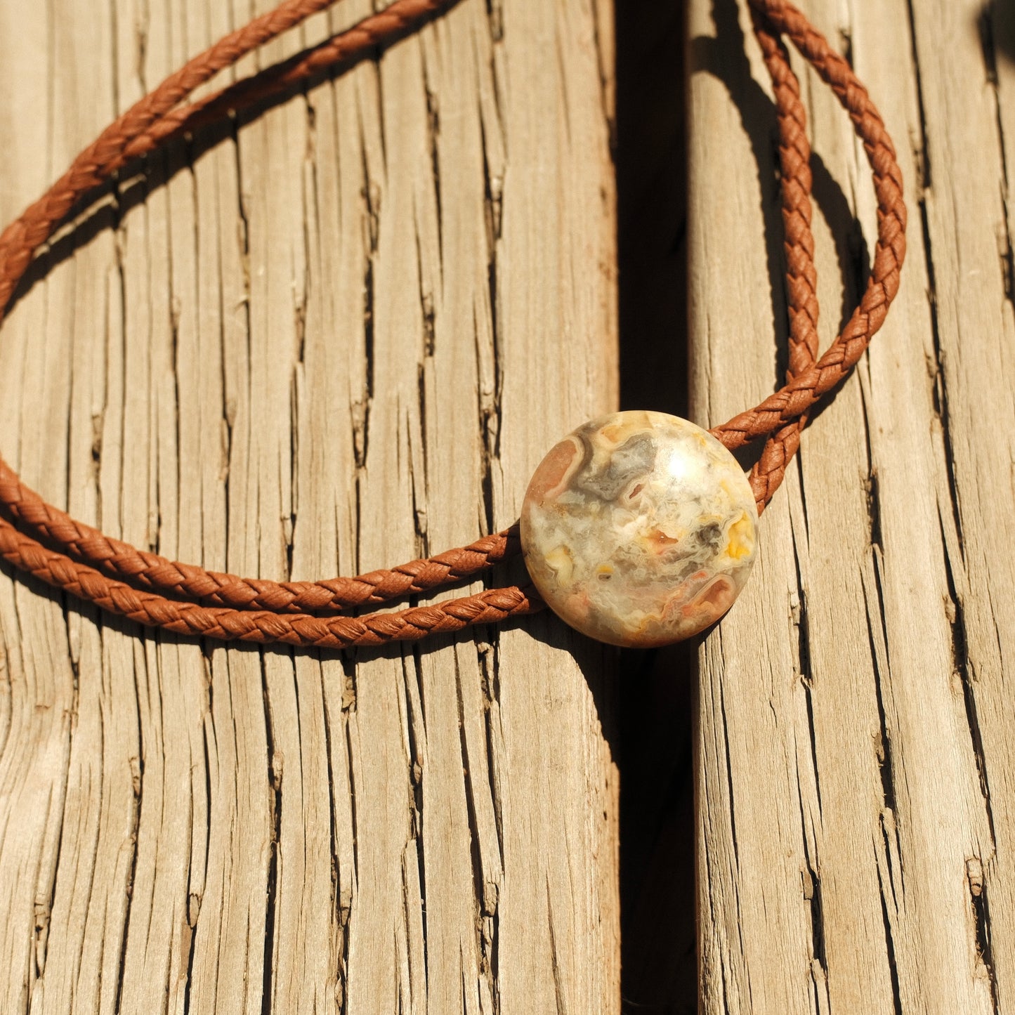 78 Polychrome Jasper Bolo Tie - “Sandstorm”