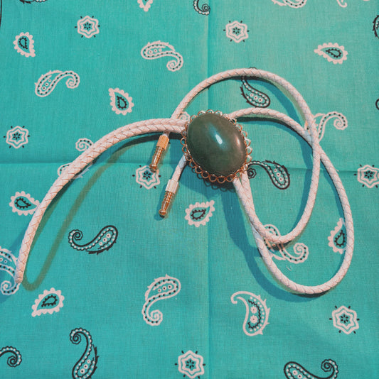 57 Green Fluorite Bolo Tie - “Sage Mirage”