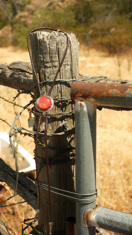 72 Red Jasper Bolo Tie - “Iron Bloom”