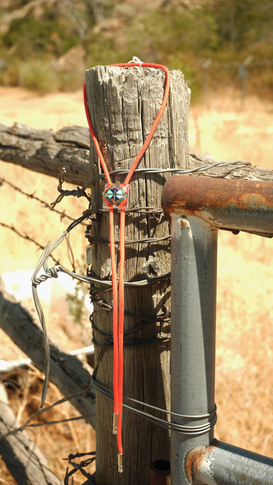 56 Resin Bolo Tie - “Southwest Hearts”